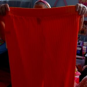 Yellow orange knit pants